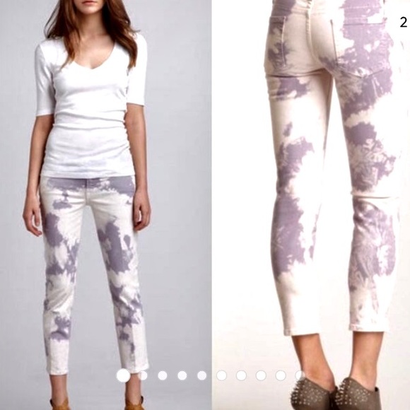 7 For All Mankind NWT Roxanne Crop Cloud Tie Dye - Picture 8 of 8